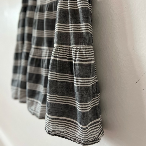 EUC GAP kids sz 8 cotton twirl tiered summer dress charcoal cream lined - Picture 3 of 8